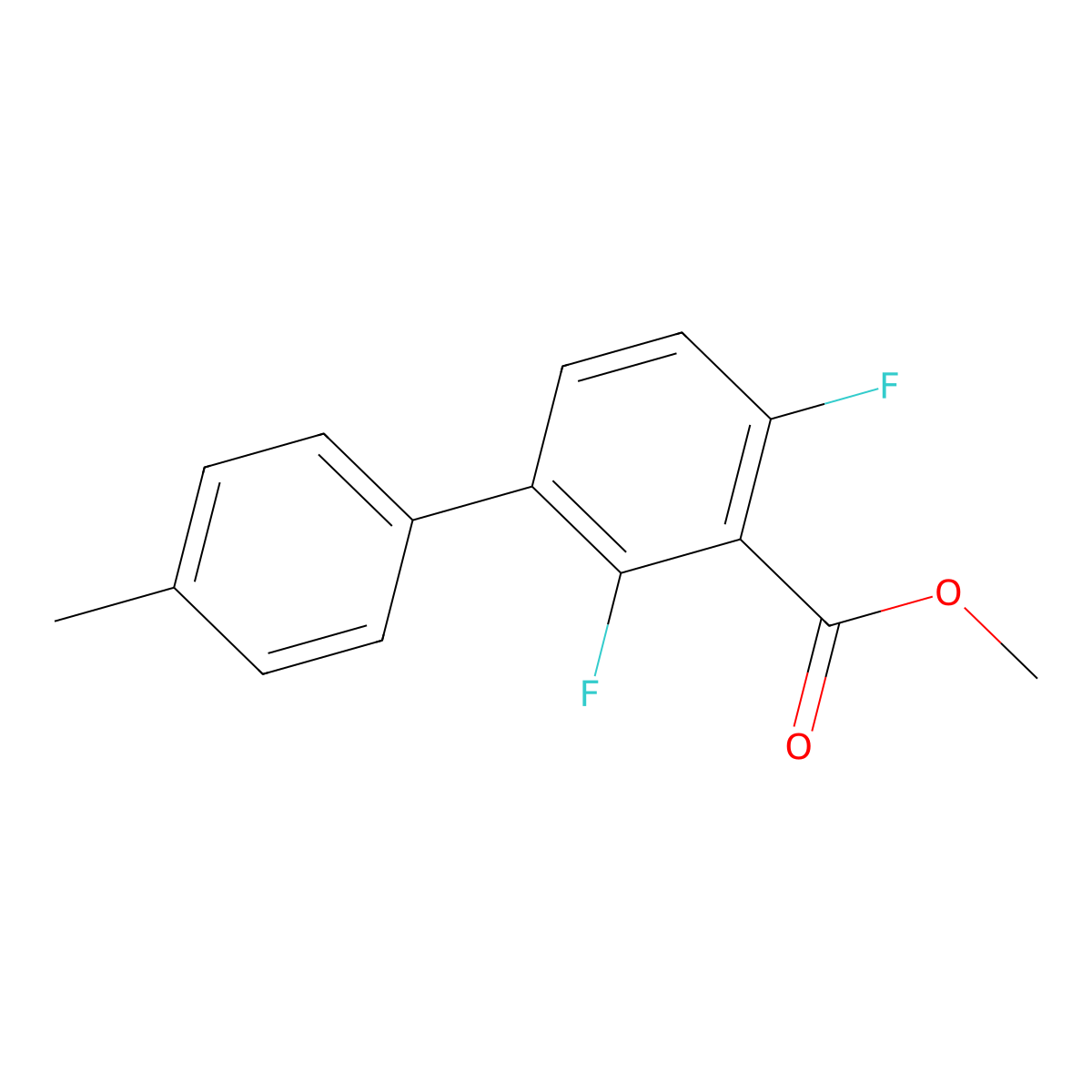 Methyl 2,4-difluoro-4'-methyl-[1,1'-biphenyl]-3-carboxylate molecular structure, CAS 2901082-01-5