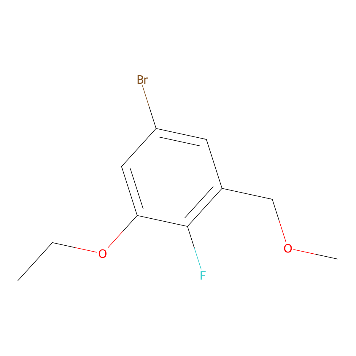 5-Bromo-1-ethoxy-2-fluoro-3-(methoxymethyl)benZene molecular structure, CAS 2901082-04-8