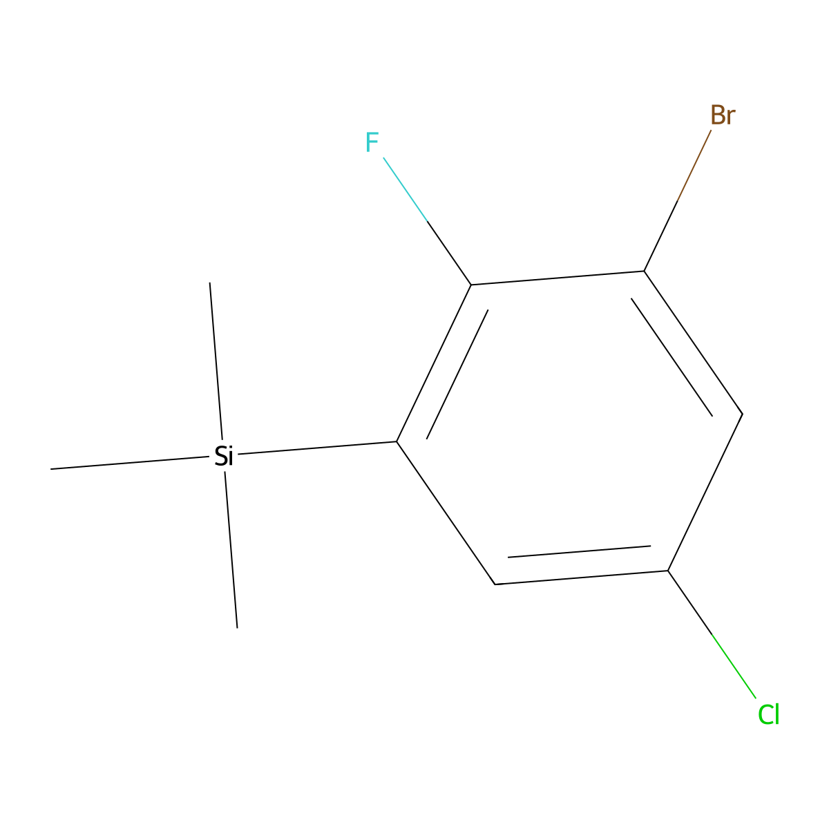 (3-Bromo-5-chloro-2-fluorophenyl)trimethylsilane molecular structure, CAS 2901082-05-9