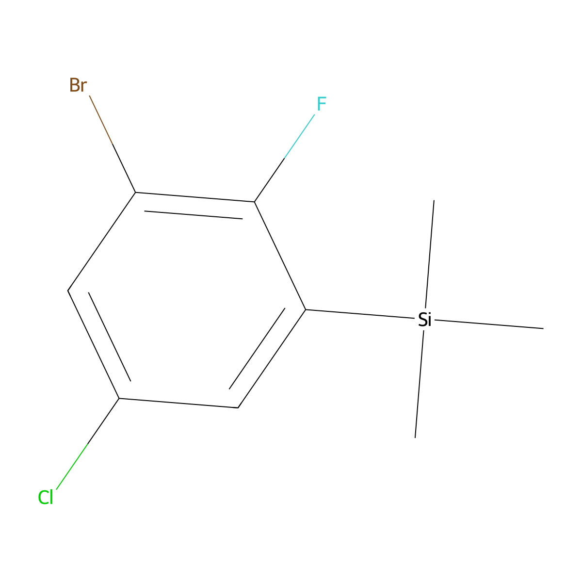 (3-Bromo-5-chloro-2-fluorophenyl)trimethylsilane molecular structure, CAS 2901082-05-9