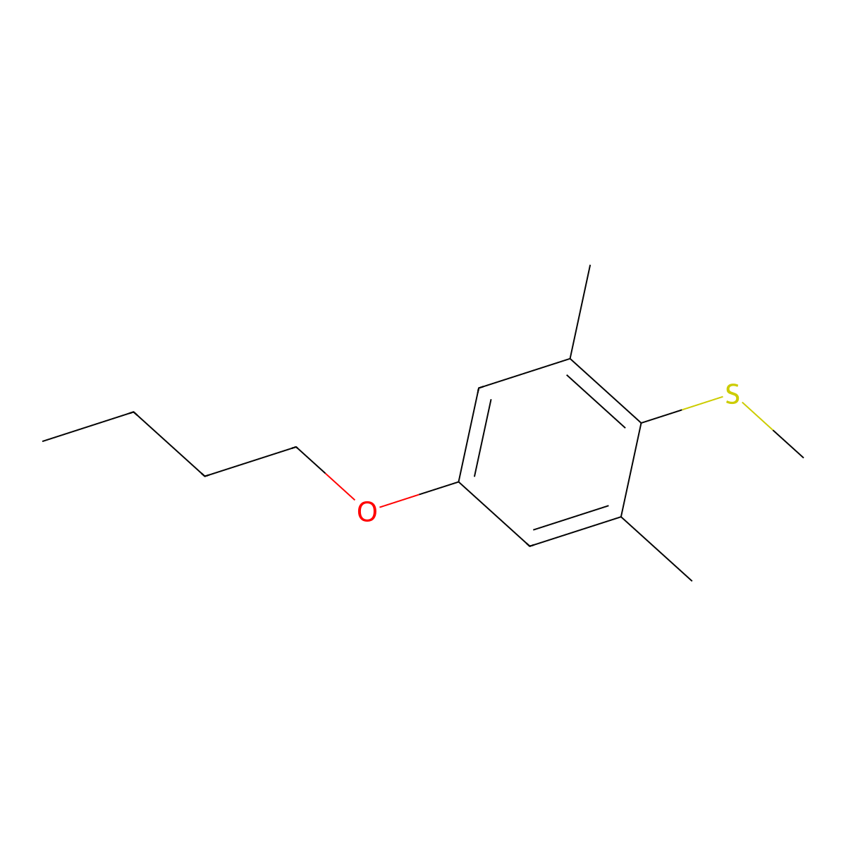 (4-Butoxy-2,6-dimethylphenyl)(methyl)sulfane molecular structure, CAS 2901082-10-6