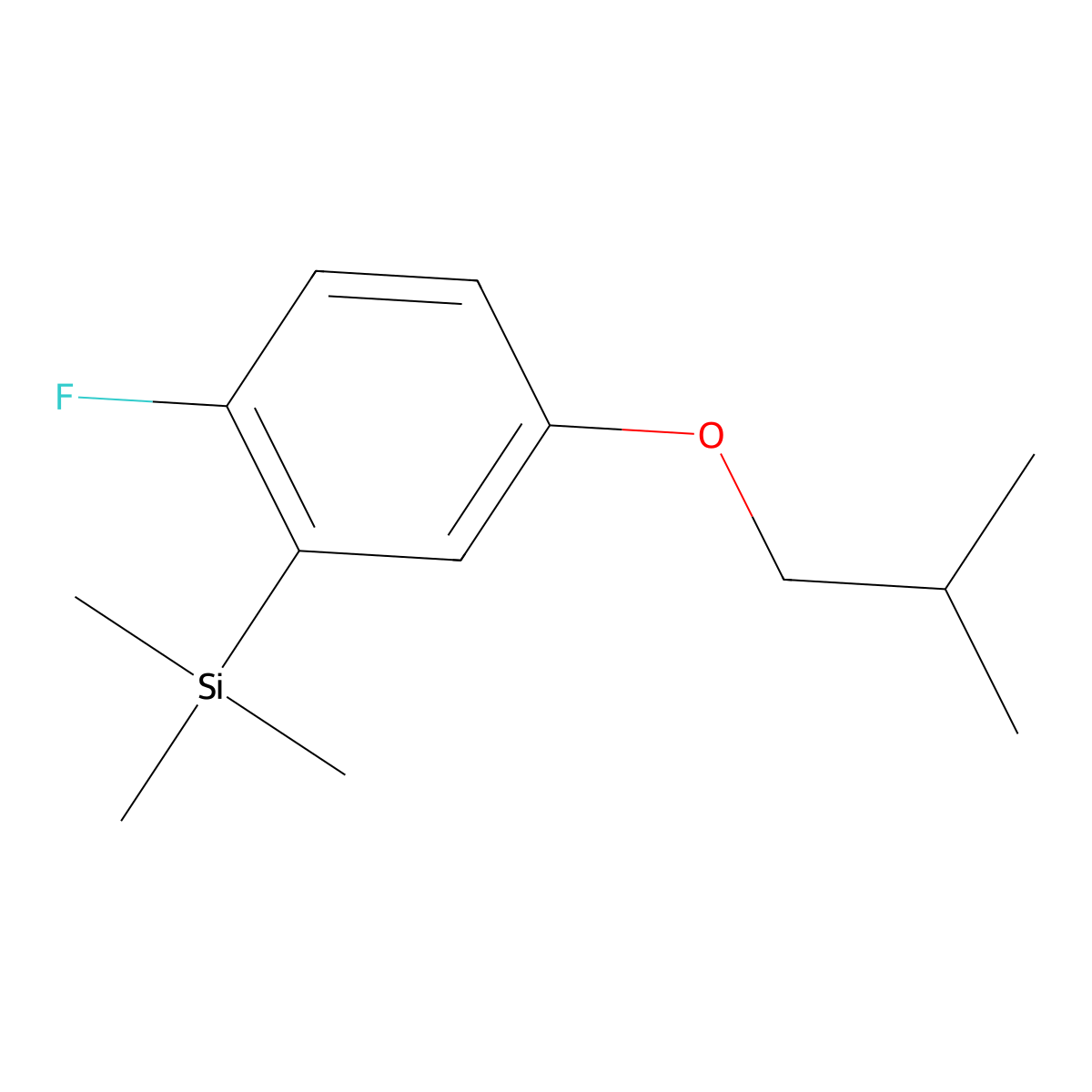 (2-Fluoro-5-isobutoxyphenyl)trimethylsilane molecular structure, CAS 2901082-14-0