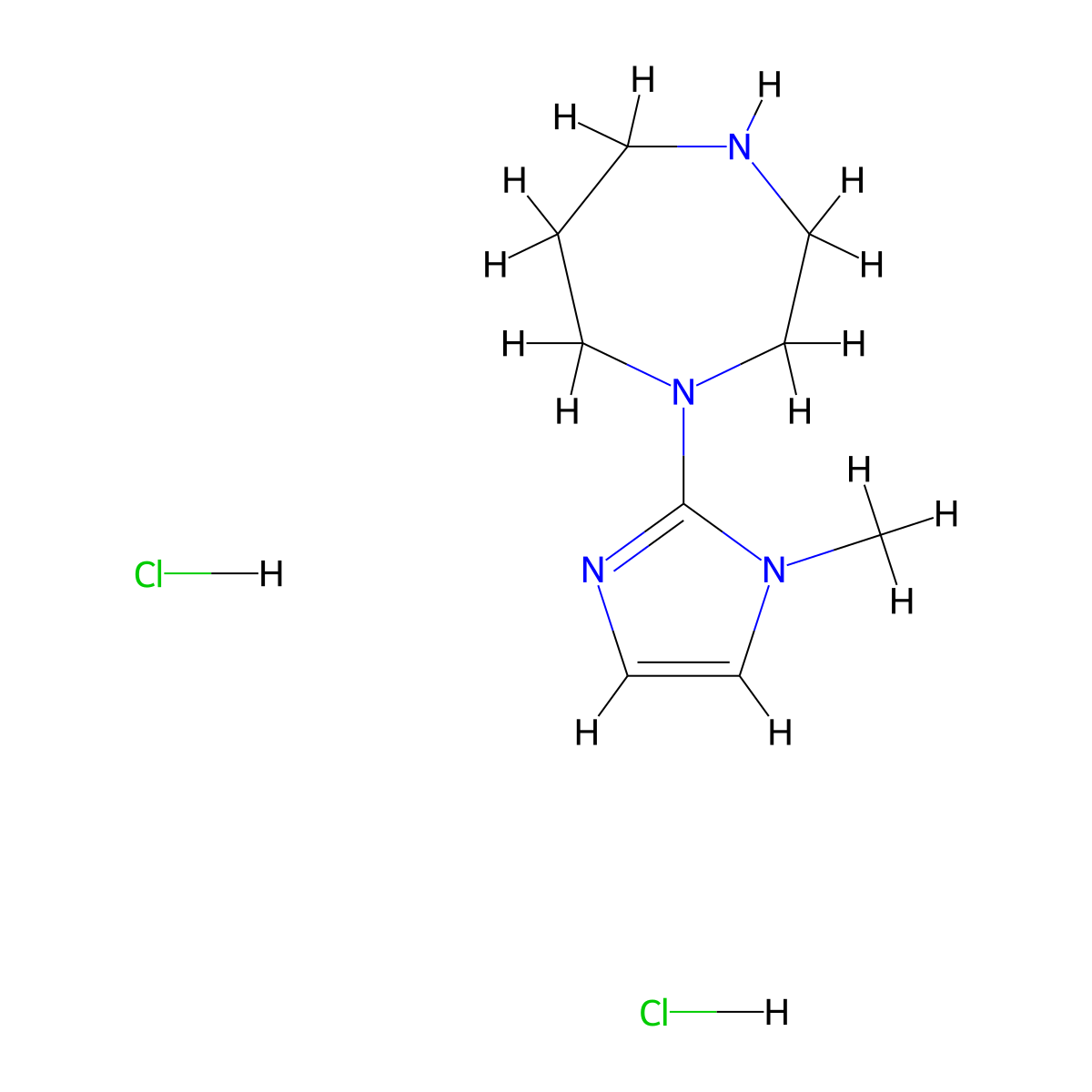 1-(1-methyl-1H-imidazol-2-yl)-1,4-diazepane dihydrochloride molecular structure, CAS 2901082-17-3
