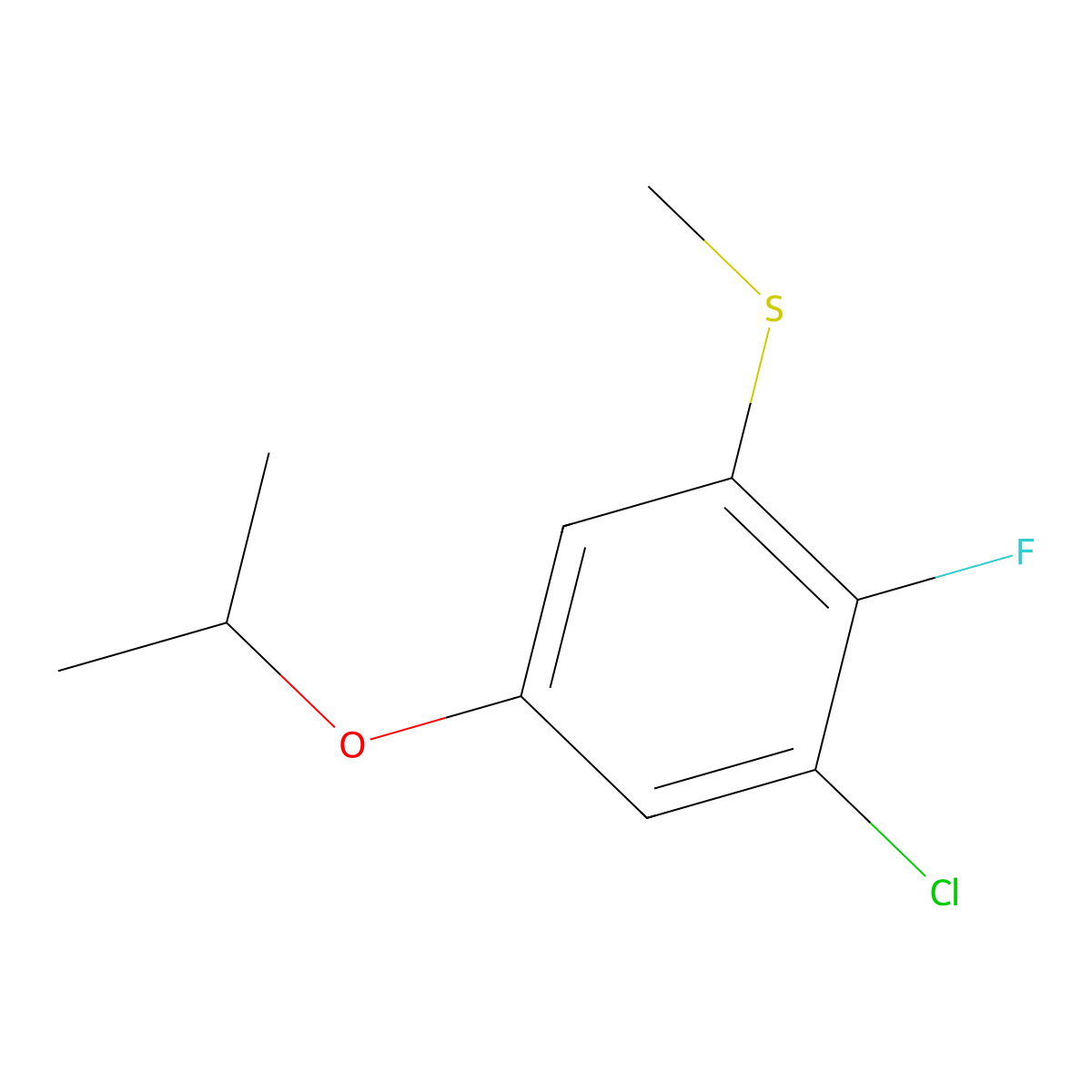 (3-Chloro-2-fluoro-5-isopropoxyphenyl)(methyl)sulfane molecular structure, CAS 2901082-19-5