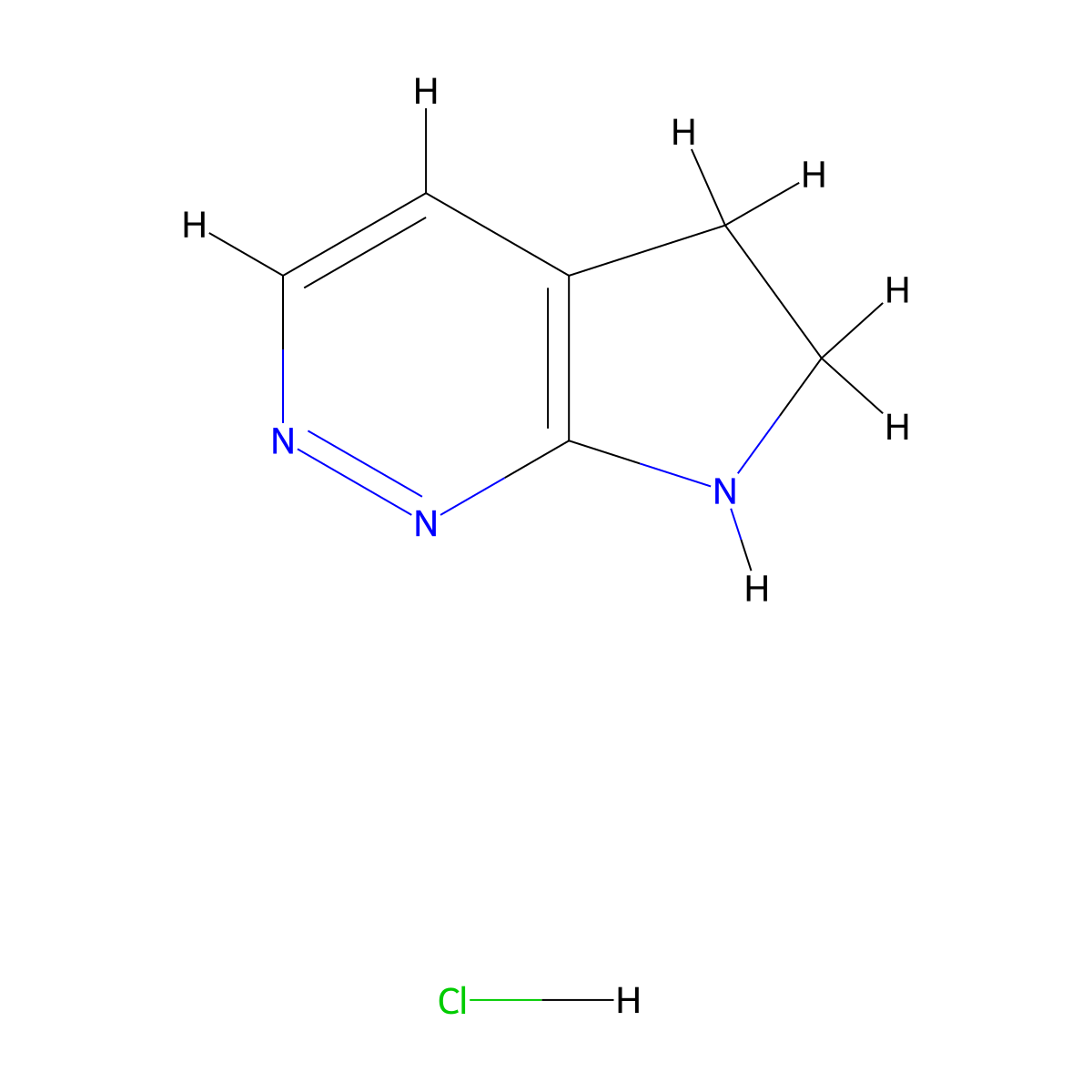 5H,6H,7H-pyrrolo[2,3-c]pyridazine hydrochloride molecular structure, CAS 2901082-23-1