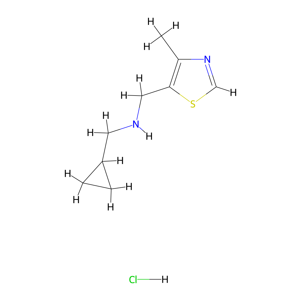 (Cyclopropylmethyl)[(4-methyl-1,3-thiazol-5-yl)methyl]amine hydrochloride molecular structure, CAS 2901082-27-5