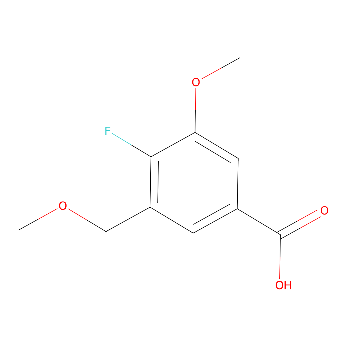 4-Fluoro-3-methoxy-5-(methoxymethyl)benZoic acid molecular structure, CAS 2901082-30-0