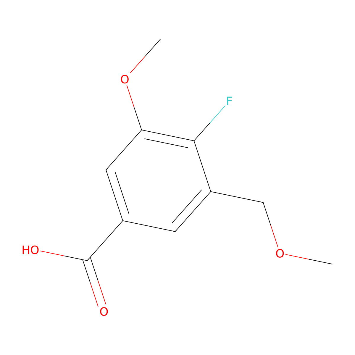 4-Fluoro-3-methoxy-5-(methoxymethyl)benZoic acid molecular structure, CAS 2901082-30-0