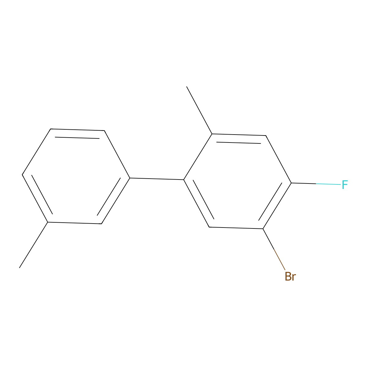 5-Bromo-4-fluoro-2,3'-dimethyl-1,1'-biphenyl molecular structure, CAS 2901082-44-6
