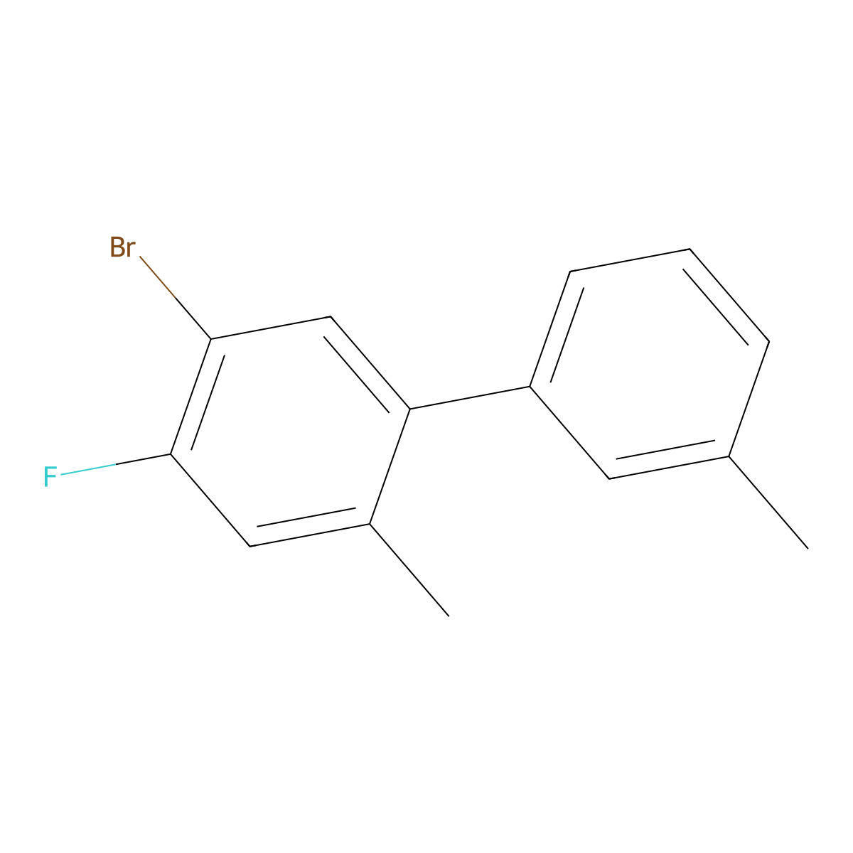 5-Bromo-4-fluoro-2,3'-dimethyl-1,1'-biphenyl molecular structure, CAS 2901082-44-6