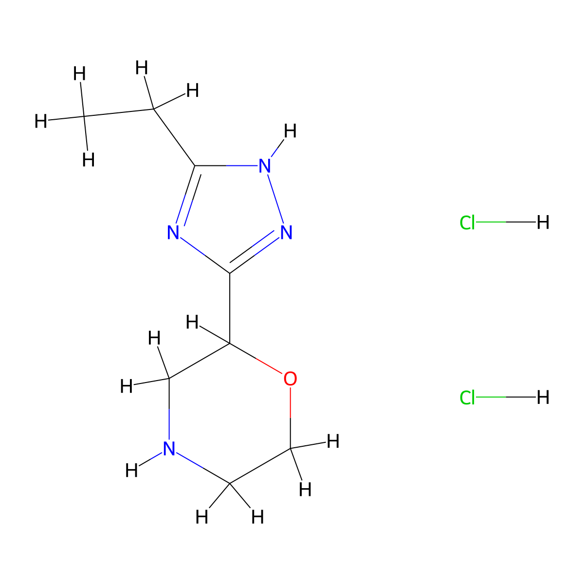 2-(5-ethyl-1H-1,2,4-triazol-3-yl)morpholine dihydrochloride molecular structure, CAS 2901082-45-7