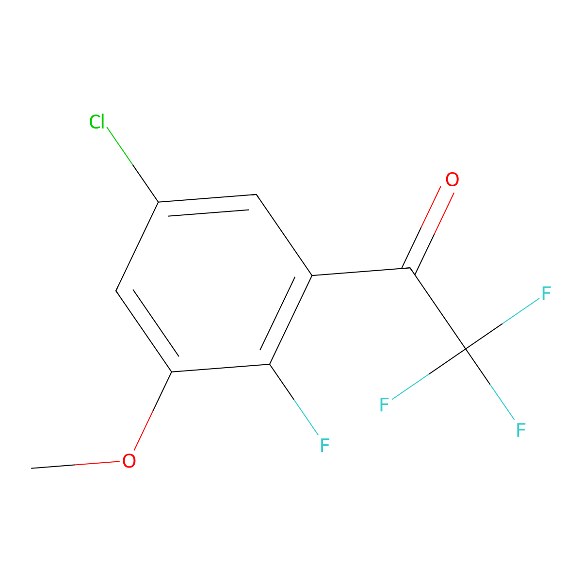 1-(5-Chloro-2-fluoro-3-methoxyphenyl)-2,2,2-trifluoroethanone molecular structure, CAS 2901082-46-8