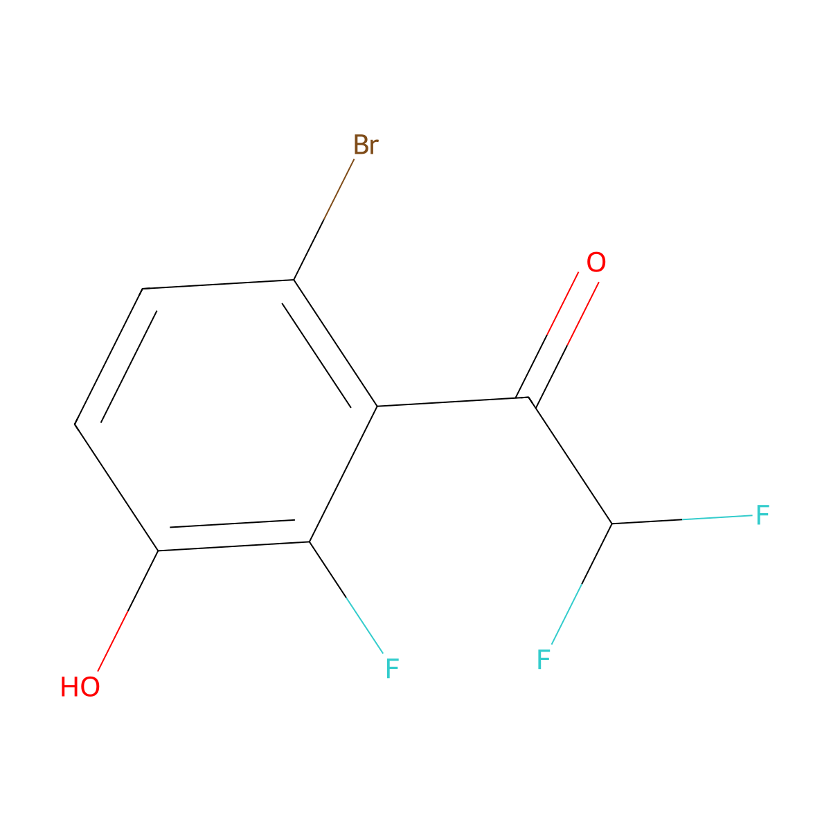 1-(6-Bromo-2-fluoro-3-hydroxyphenyl)-2,2-difluoroethanone molecular structure, CAS 2901082-48-0
