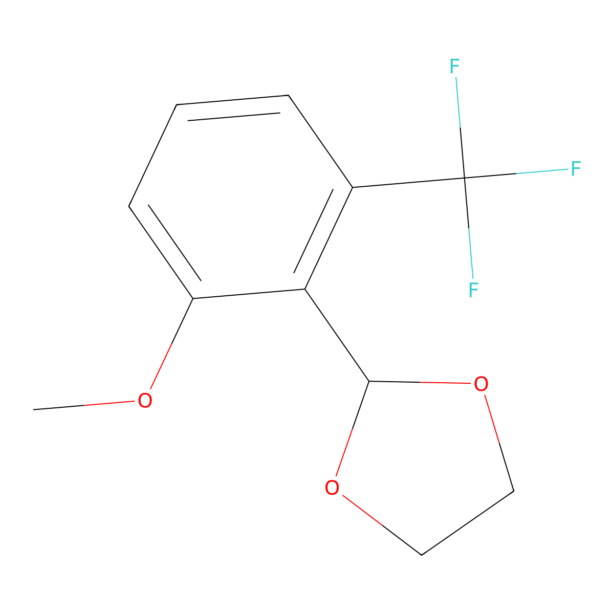 2-(2-Methoxy-6-(trifluoromethyl)phenyl)-1,3-dioxolane molecular structure, CAS 2901082-49-1