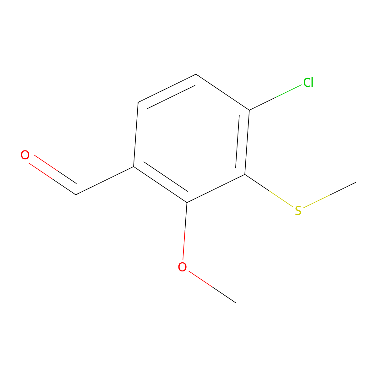 4-Chloro-2-methoxy-3-(methylthio)benzaldehyde molecular structure, CAS 2901082-50-4
