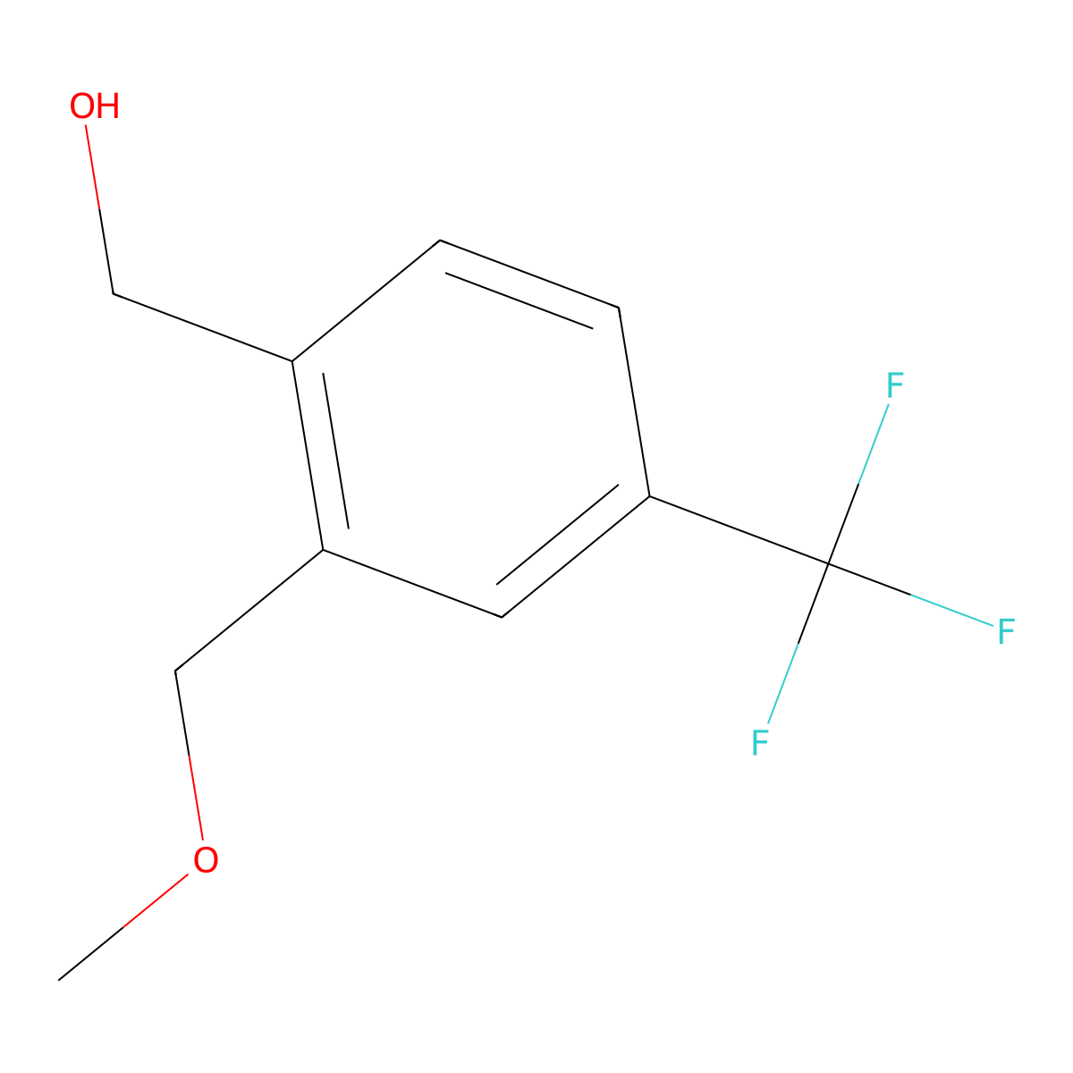 (2-(Methoxymethyl)-4-(trifluoromethyl)phenyl)methanol molecular structure, CAS 2901082-51-5