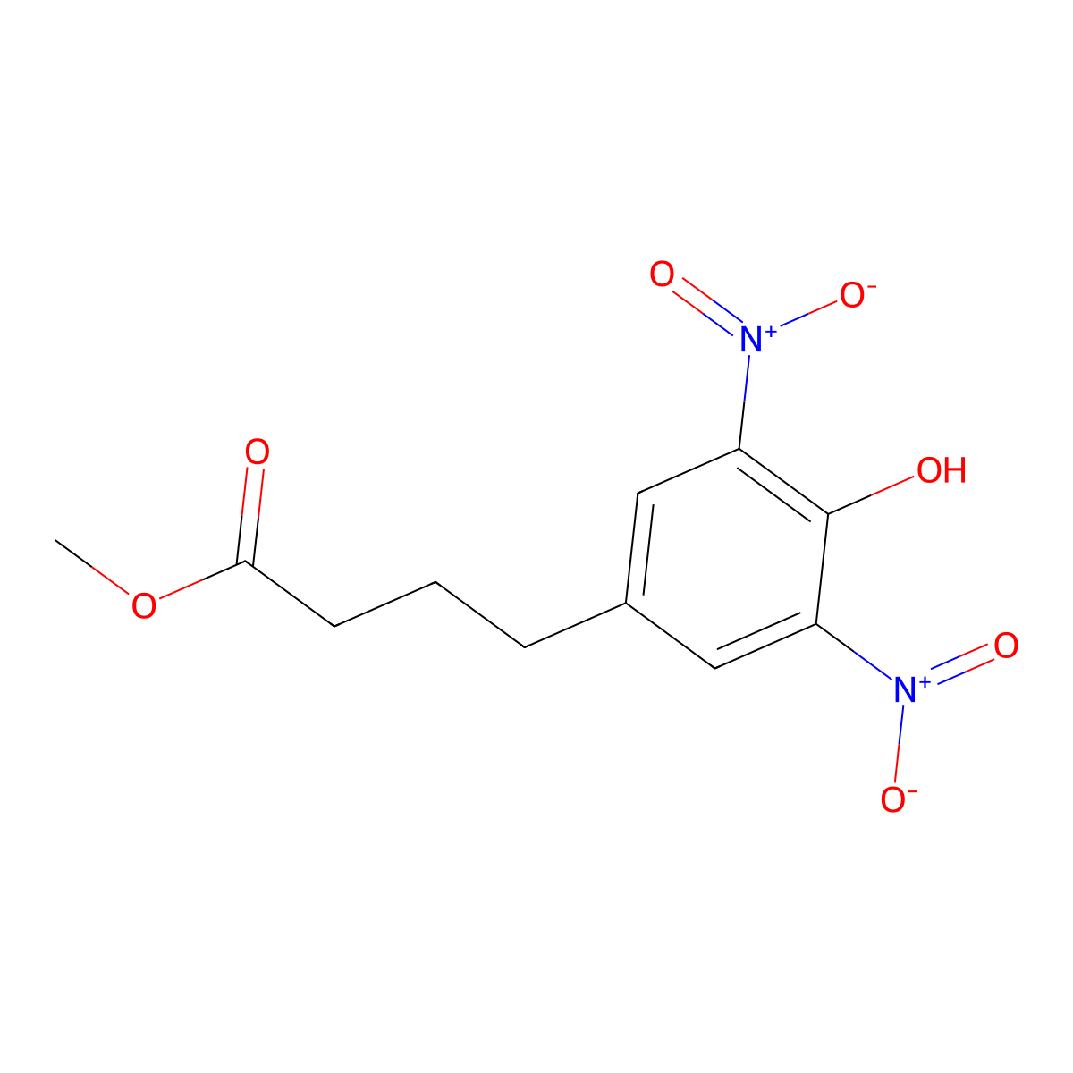 Methyl 4-(4-hydroxy-3,5-dinitrophenyl)butanoate molecular structure, CAS 2901082-53-7