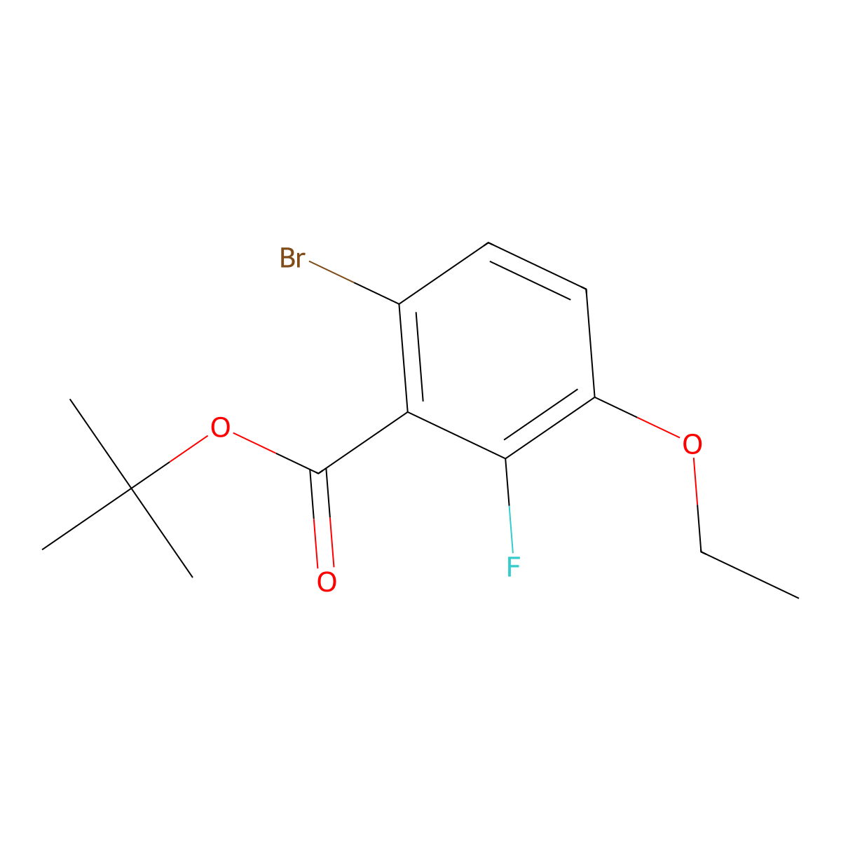 Tert-butyl 6-bromo-3-ethoxy-2-fluorobenzoate molecular structure, CAS 2901082-56-0