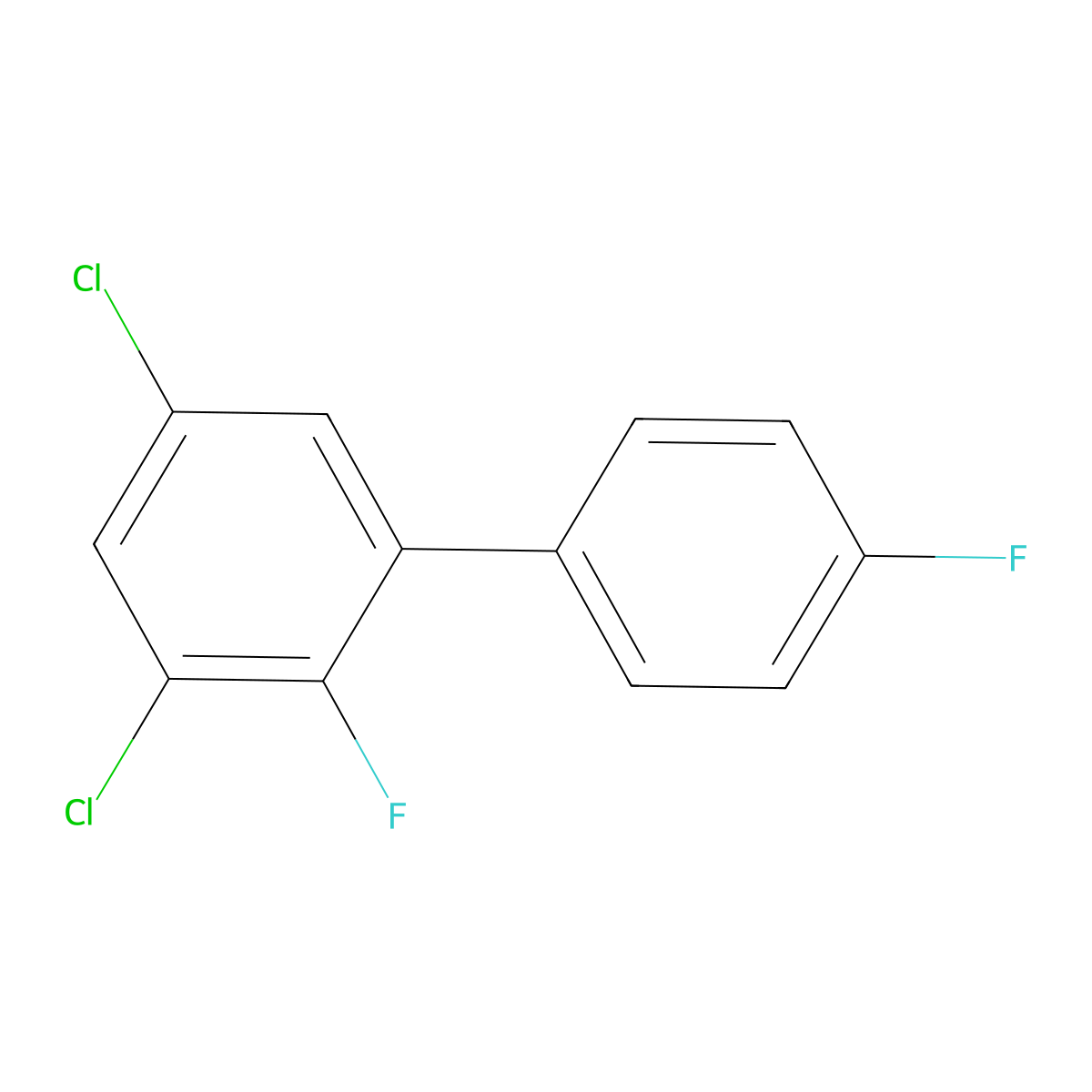 3,5-Dichloro-2,4'-difluoro-1,1'-biphenyl molecular structure, CAS 2901082-57-1