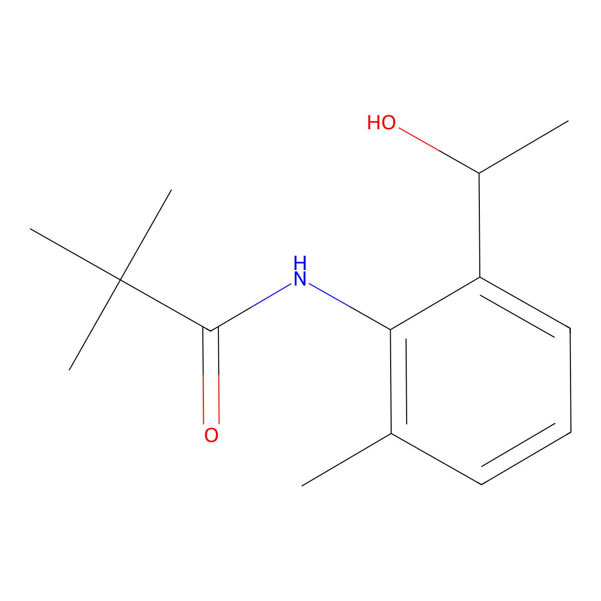 N-(2-(1-Hydroxyethyl)-6-methylphenyl)pivalamide molecular structure, CAS 2901082-58-2