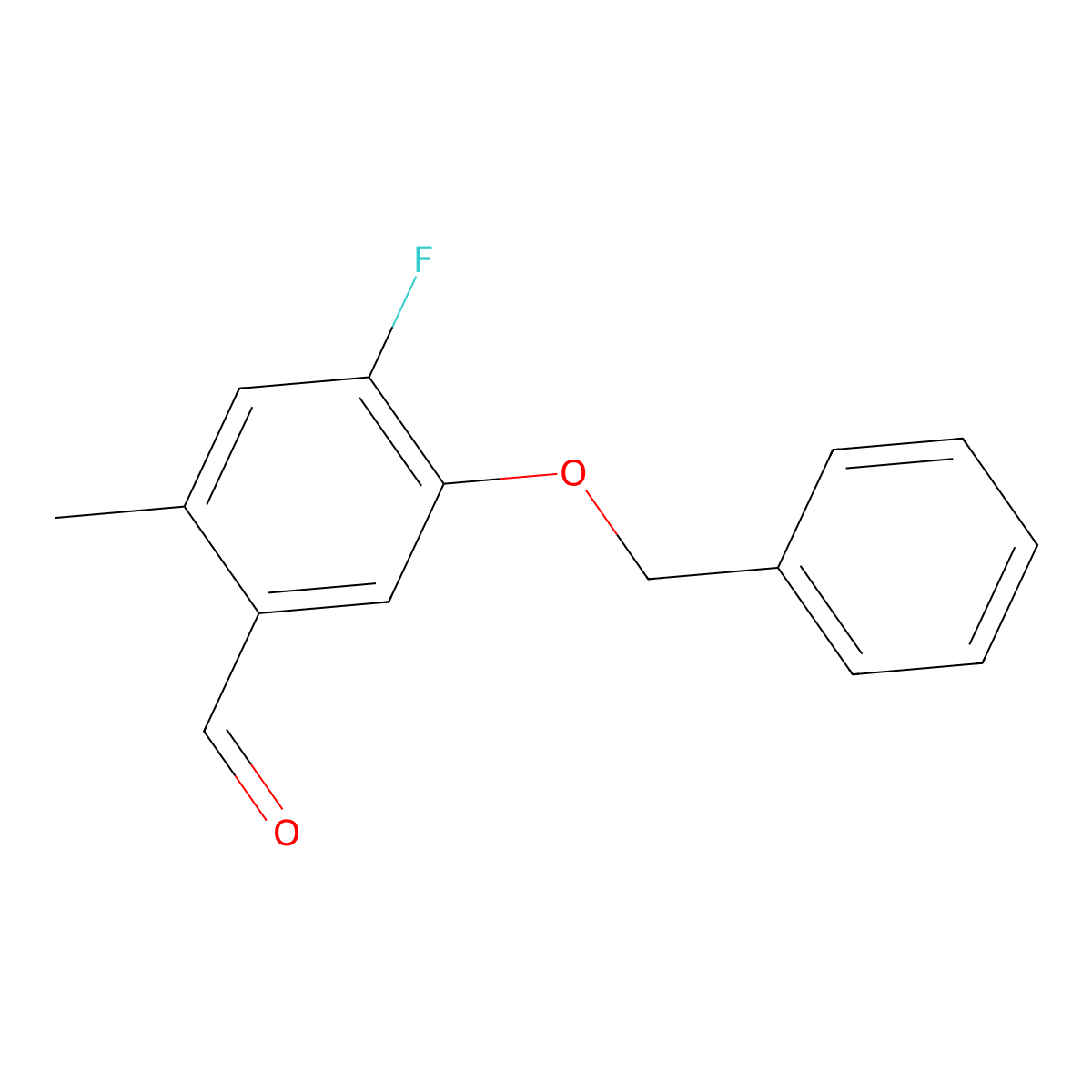 5-(Benzyloxy)-4-fluoro-2-methylbenzaldehyde molecular structure, CAS 2901082-59-3