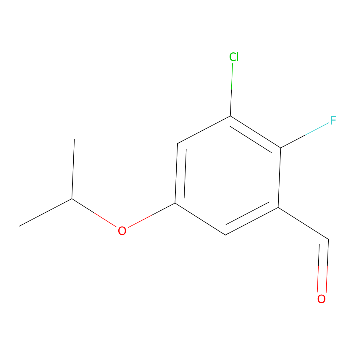 3-Chloro-2-fluoro-5-isopropoxybenzaldehyde molecular structure, CAS 2901082-61-7