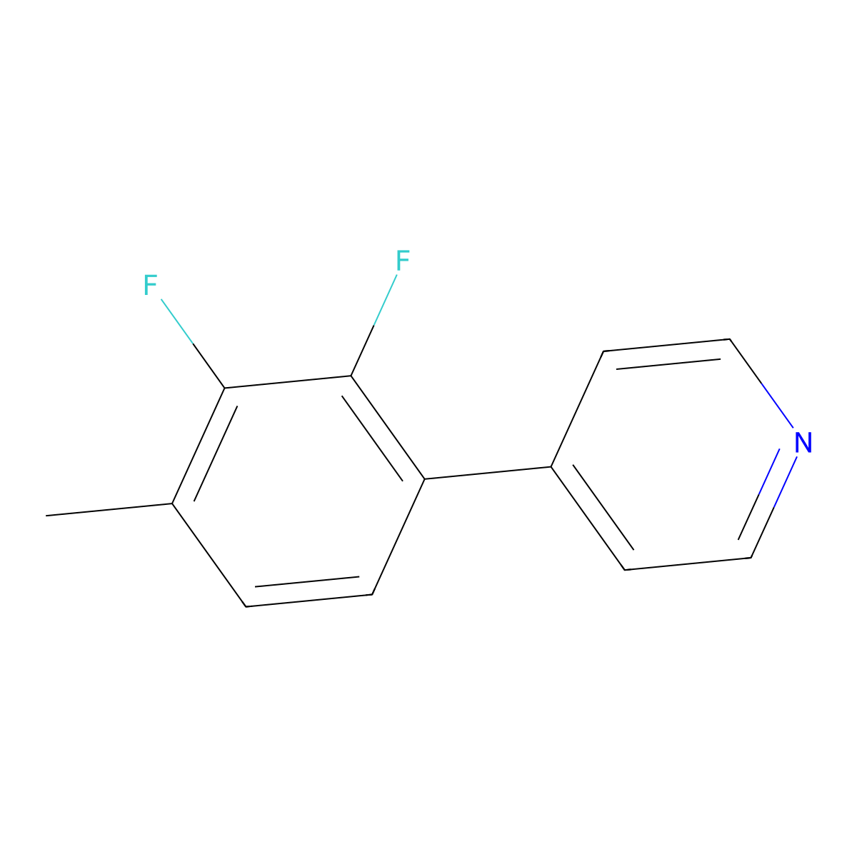 4-(2,3-Difluoro-4-methylphenyl)pyridine molecular structure, CAS 2901082-62-8
