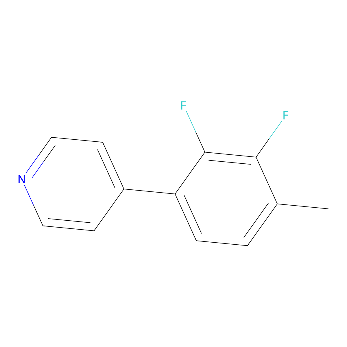 4-(2,3-Difluoro-4-methylphenyl)pyridine molecular structure, CAS 2901082-62-8