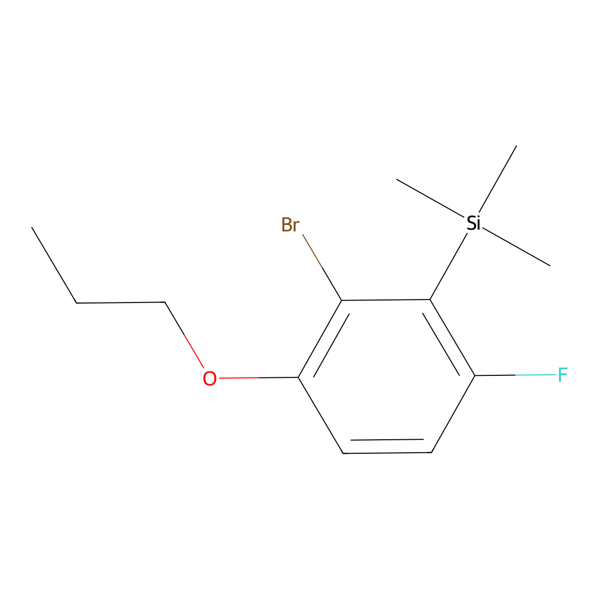 (2-Bromo-6-fluoro-3-propoxyphenyl)trimethylsilane molecular structure, CAS 2901082-67-3