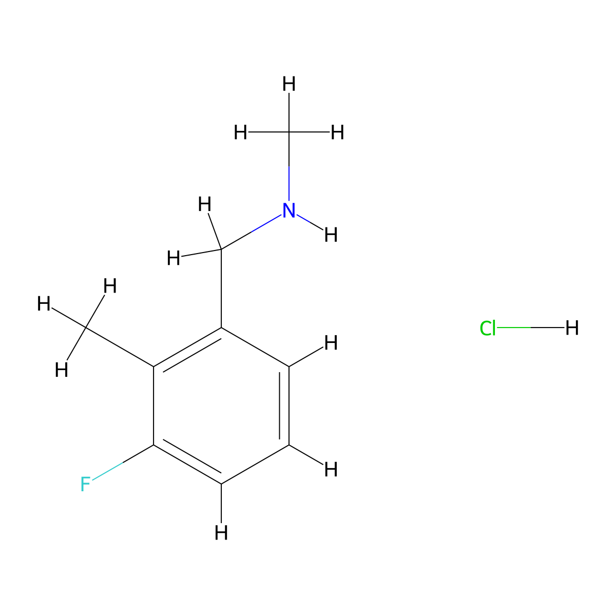 [(3-Fluoro-2-methylphenyl)methyl](methyl)amine hydrochloride molecular structure, CAS 2901082-74-2