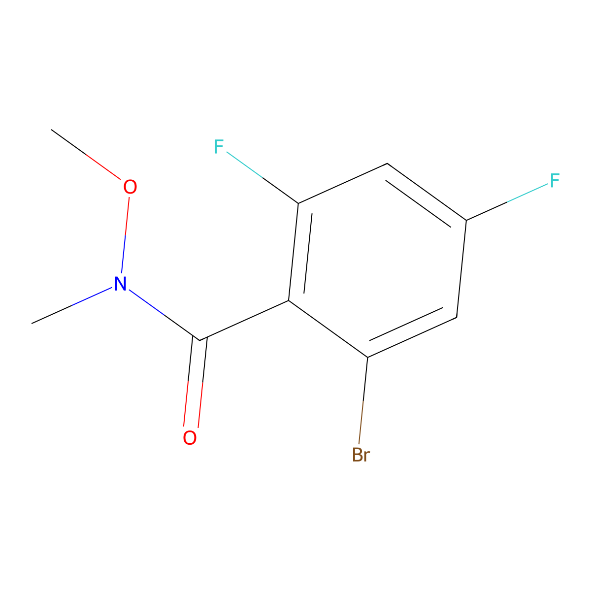 2-Bromo-4,6-difluoro-N-methoxy-N-methylbenZamide molecular structure, CAS 2901082-75-3