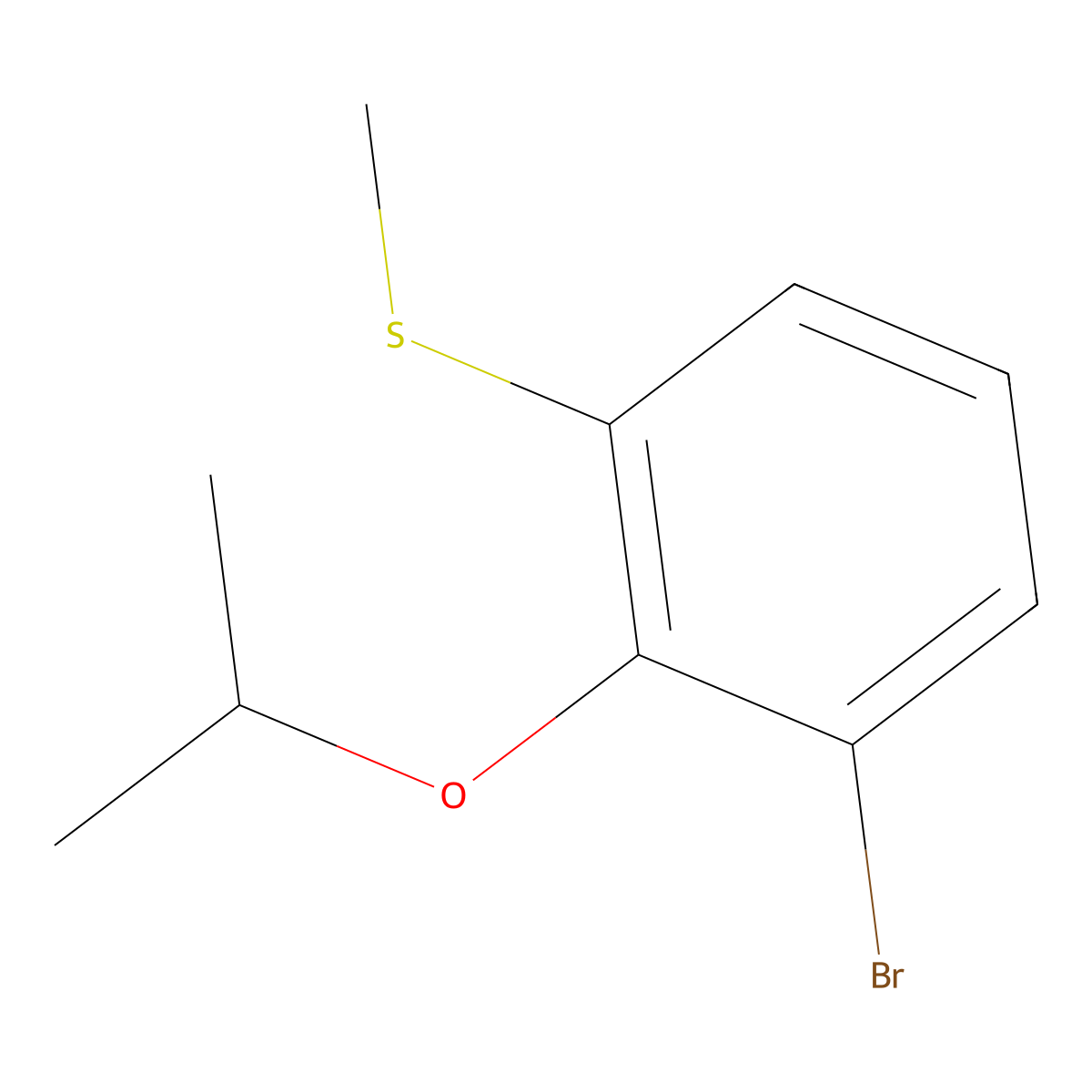 (3-Bromo-2-isopropoxyphenyl)(methyl)sulfane molecular structure, CAS 2901082-77-5
