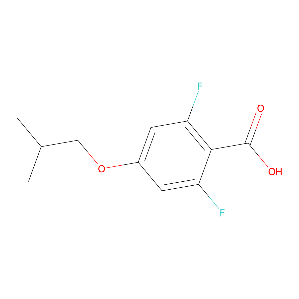 2,6-Difluoro-4-isobutoxybenZoic acid molecular structure, CAS 2901082-80-0