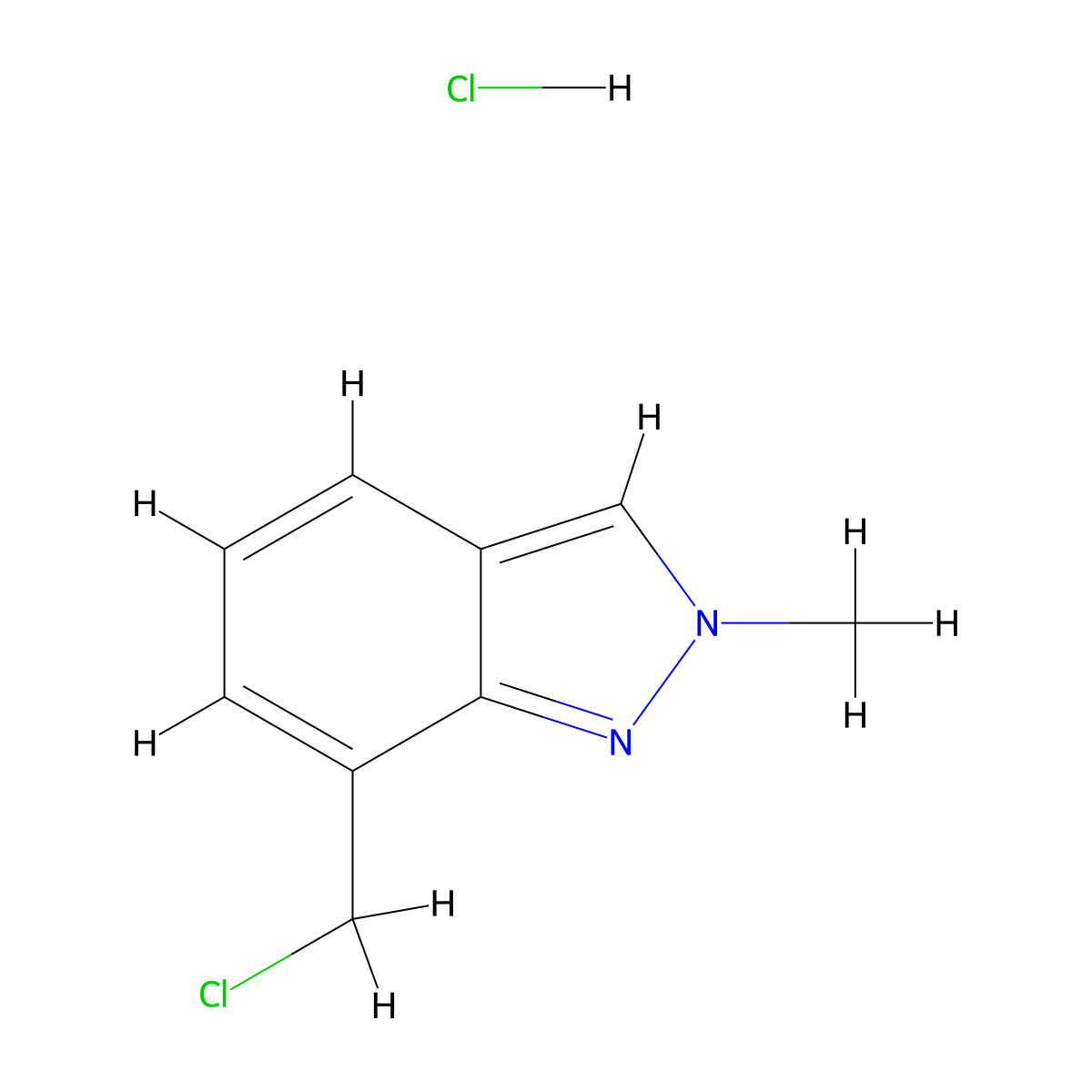 7-(chloromethyl)-2-methyl-2H-indazole hydrochloride molecular structure, CAS 2901082-85-5