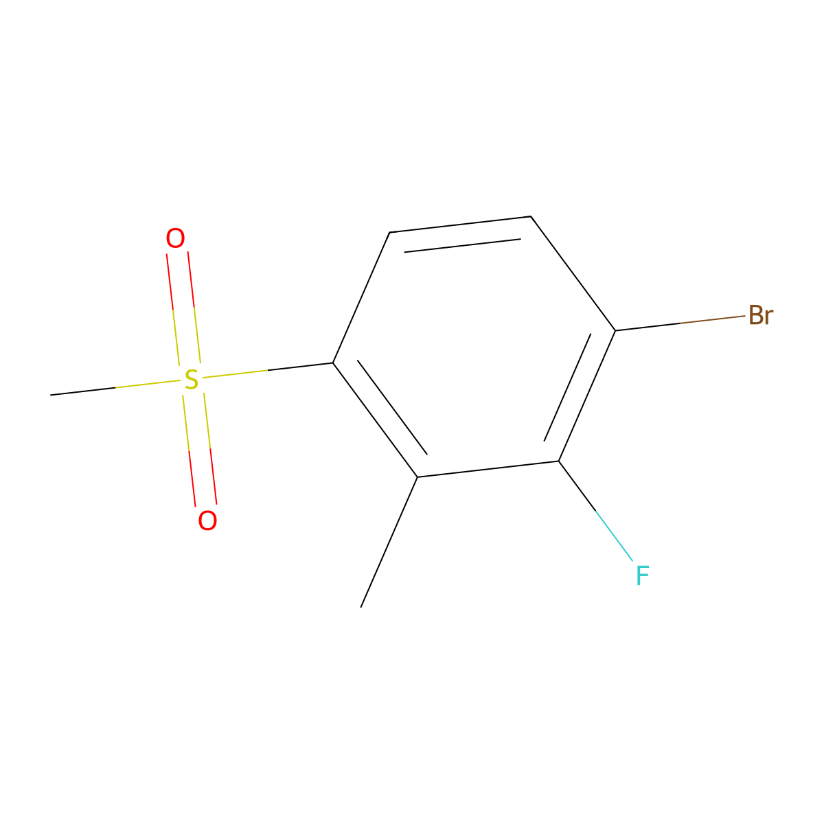 1-Bromo-2-fluoro-3-methyl-4-(methylsulfonyl)benzene molecular structure, CAS 2901082-88-8