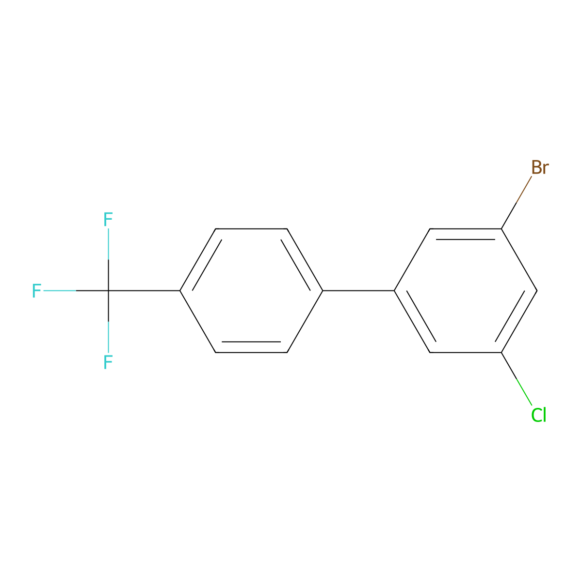 3-Bromo-5-chloro-4'-(trifluoromethyl)-1,1'-biphenyl molecular structure, CAS 2901082-94-6