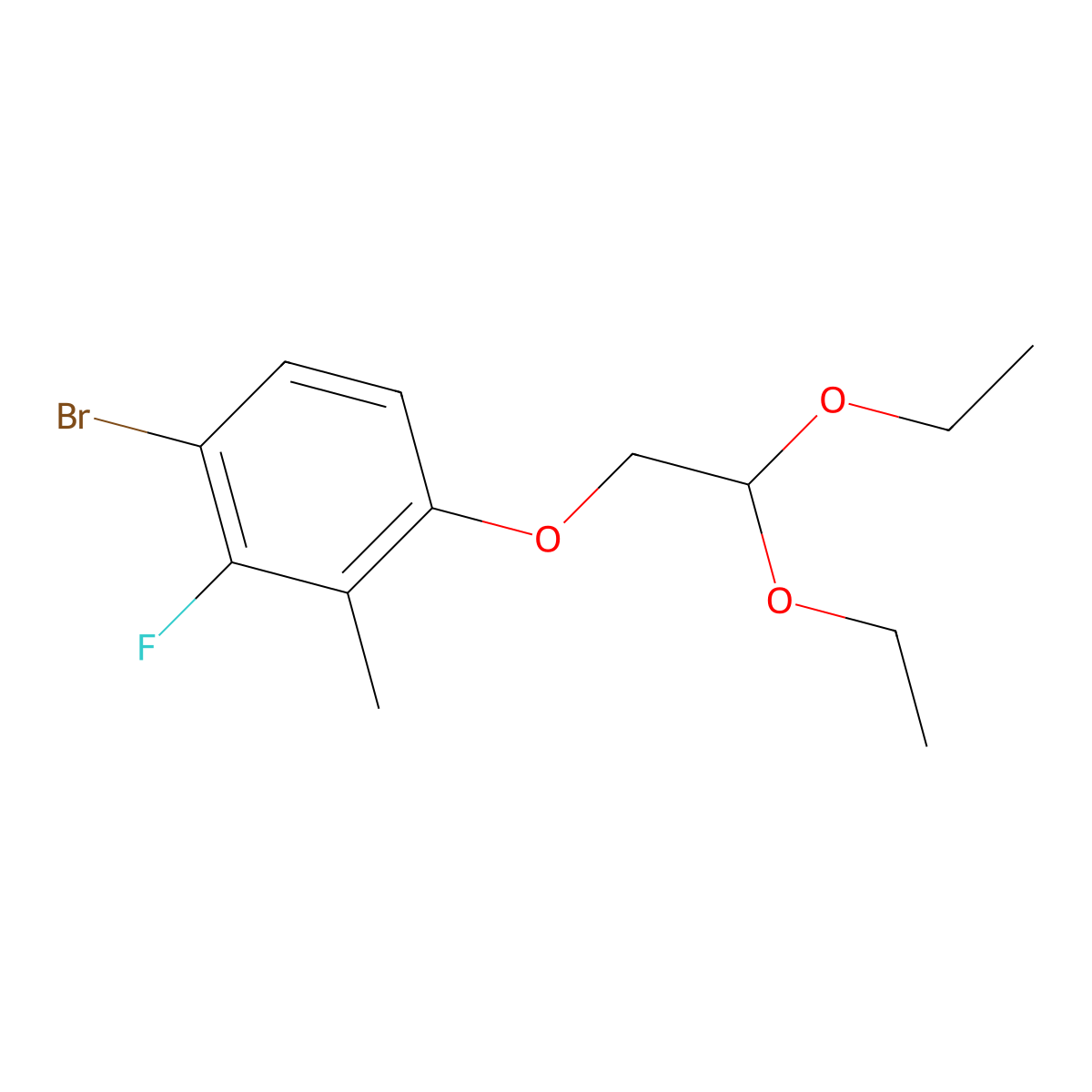 1-Bromo-4-(2,2-diethoxyethoxy)-2-fluoro-3-methylbenZene molecular structure, CAS 2901082-95-7