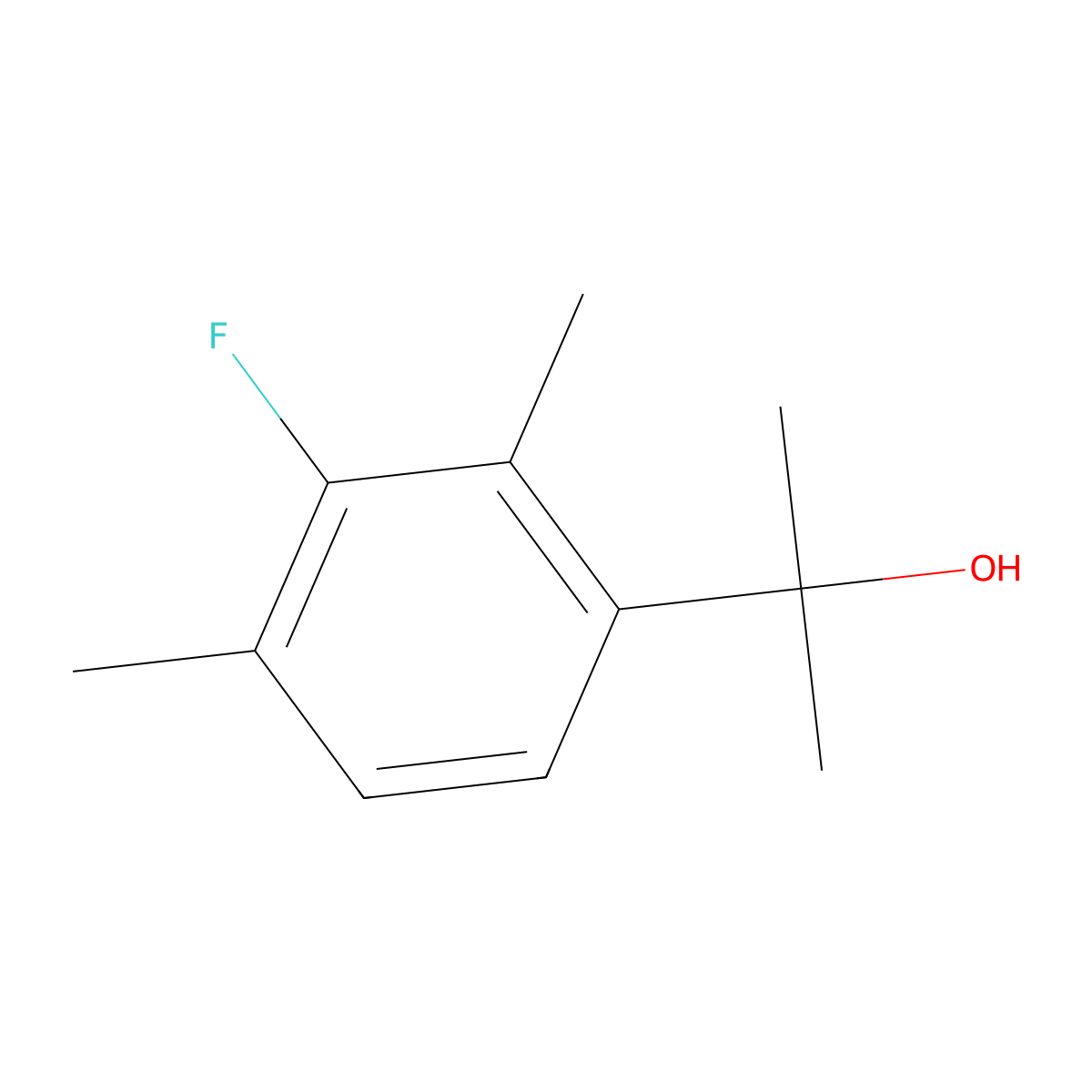 2-(3-Fluoro-2,4-dimethylphenyl)propan-2-ol molecular structure, CAS 2901082-96-8