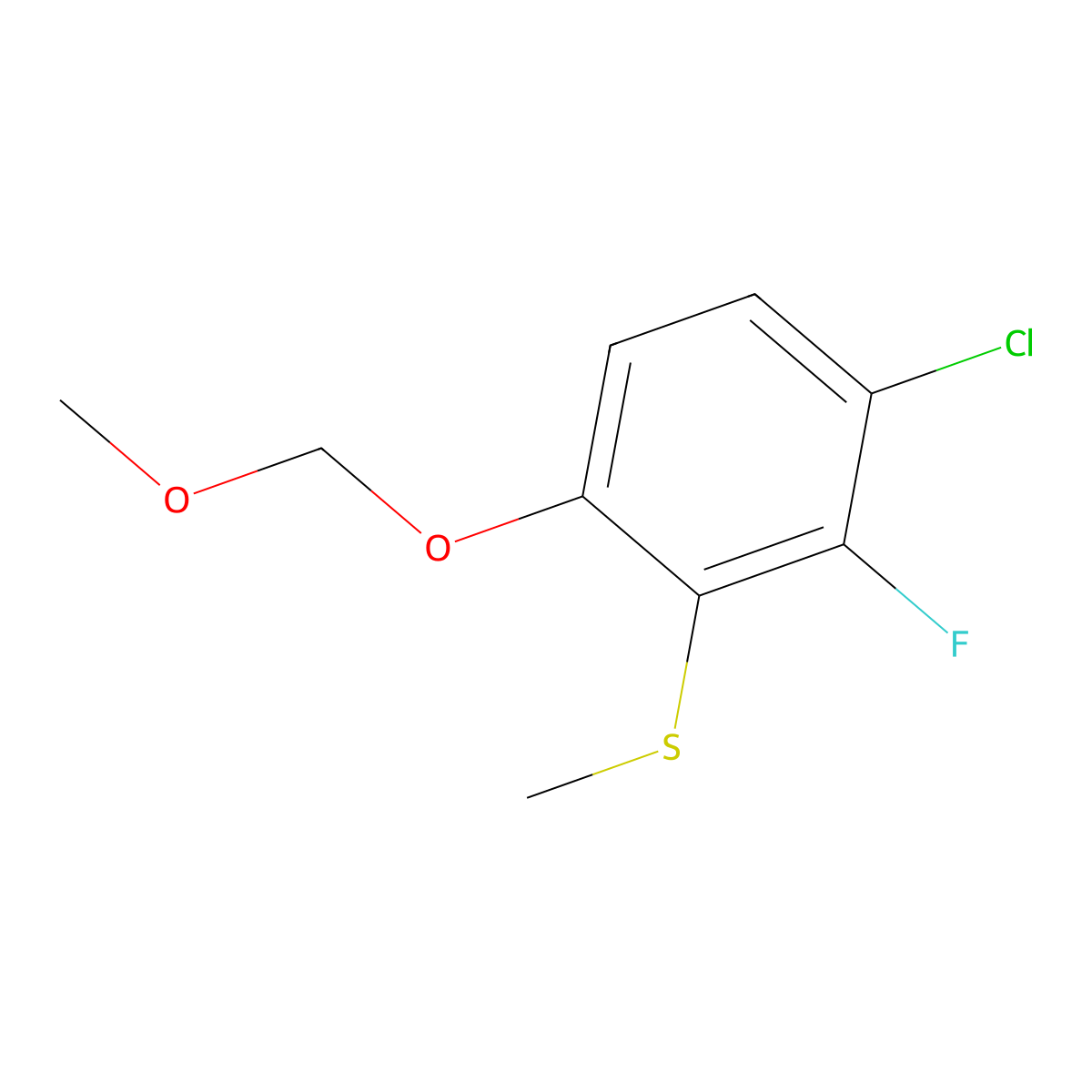 (3-Chloro-2-fluoro-6-(methoxymethoxy)phenyl)(methyl)sulfane molecular structure, CAS 2901083-03-0