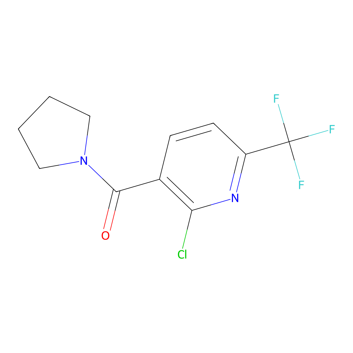 (2-Chloro-6-(trifluoromethyl)pyridin-3-yl)(pyrrolidin-1-yl)methanone molecular structure, CAS 2901083-04-1