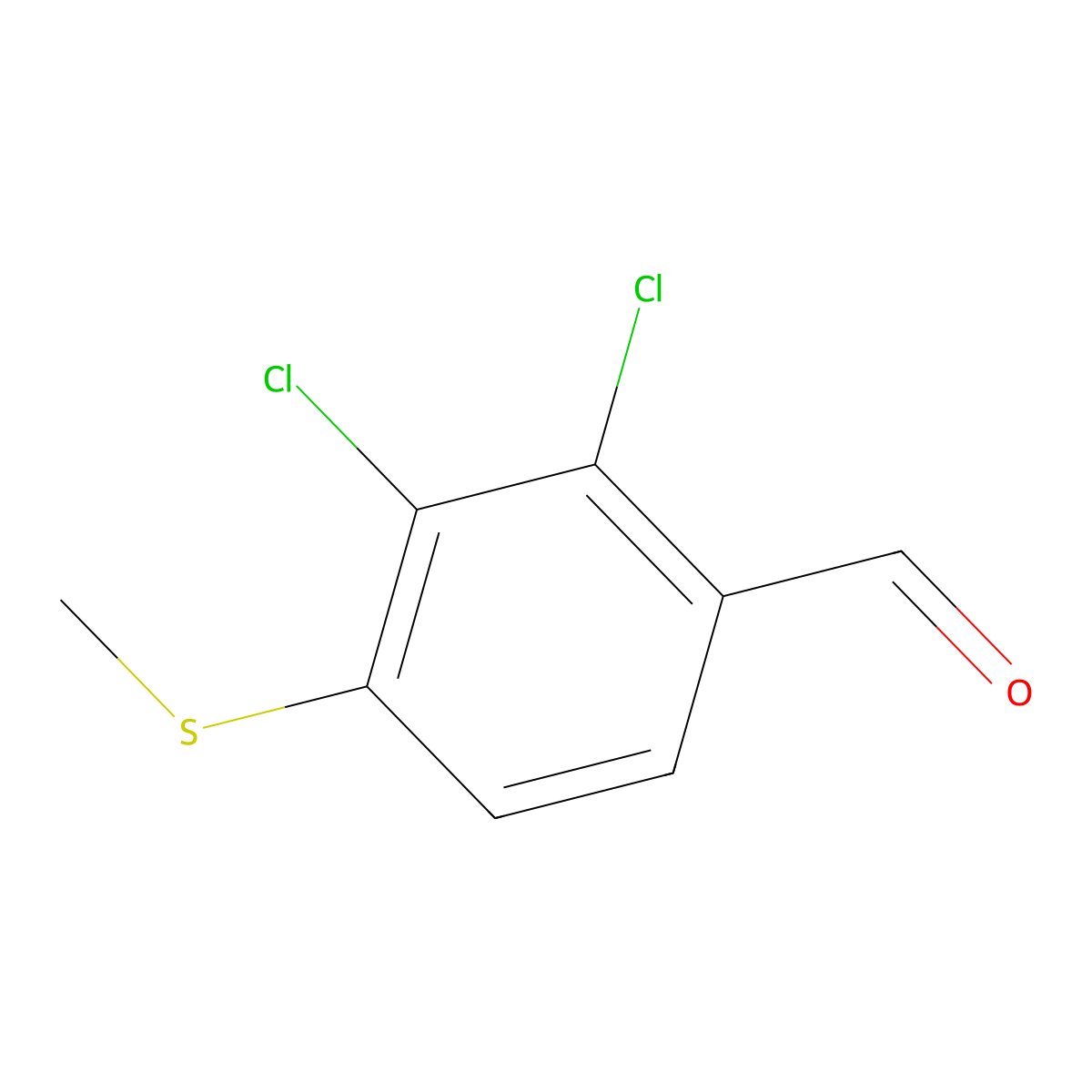 2,3-Dichloro-4-(methylthio)benZaldehyde molecular structure, CAS 2901083-05-2