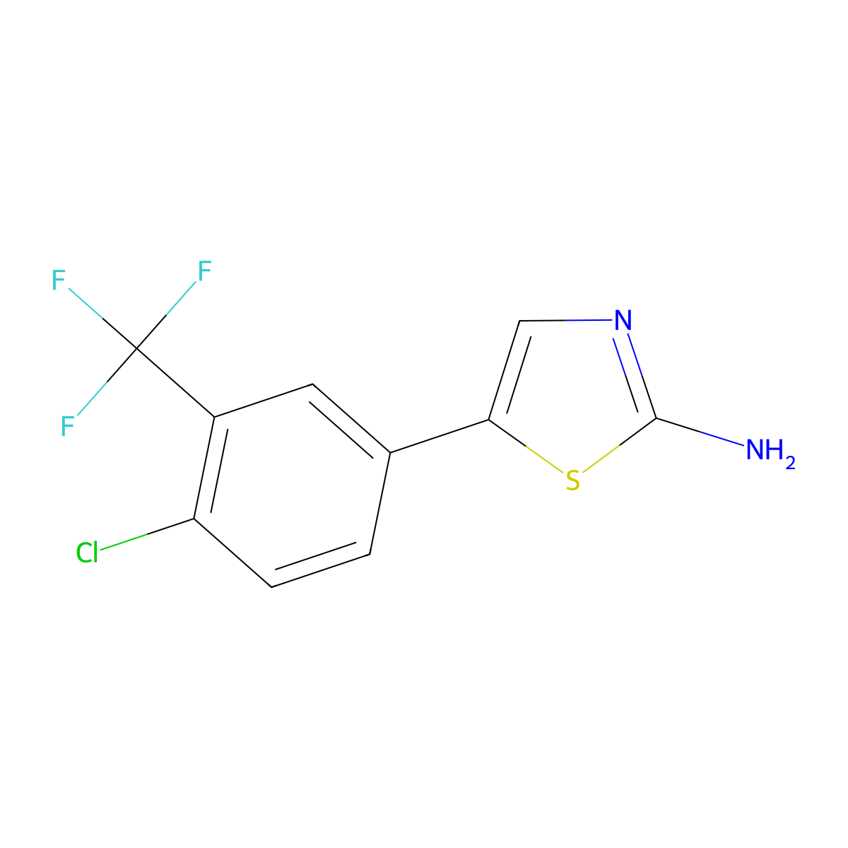 5-(4-Chloro-3-(trifluoromethyl)phenyl)thiaZol-2-amine molecular structure, CAS 2901083-06-3