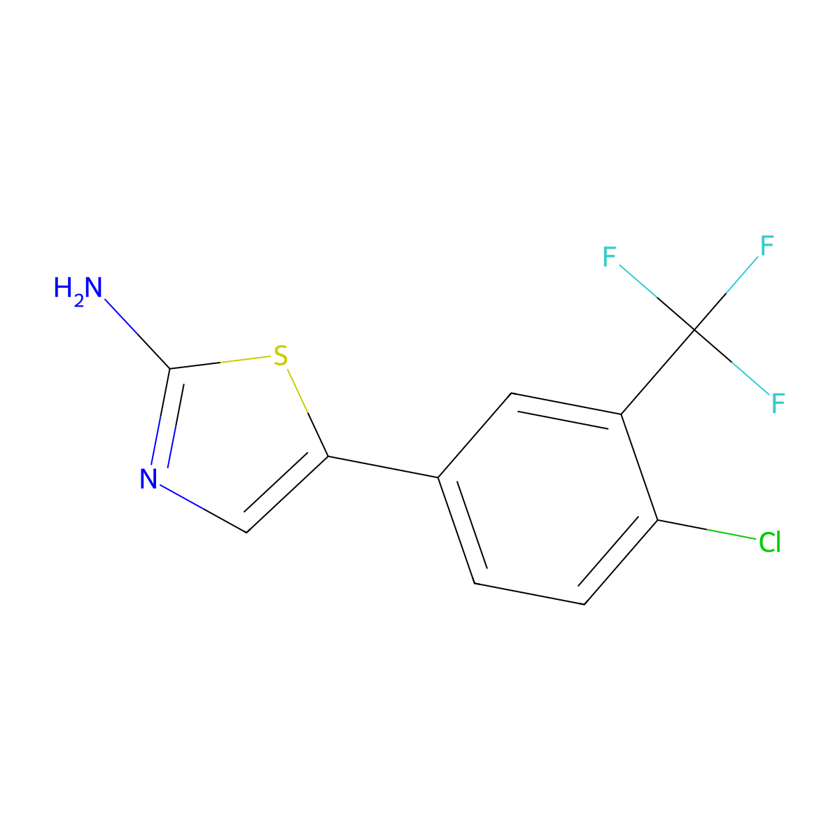 5-(4-Chloro-3-(trifluoromethyl)phenyl)thiaZol-2-amine molecular structure, CAS 2901083-06-3