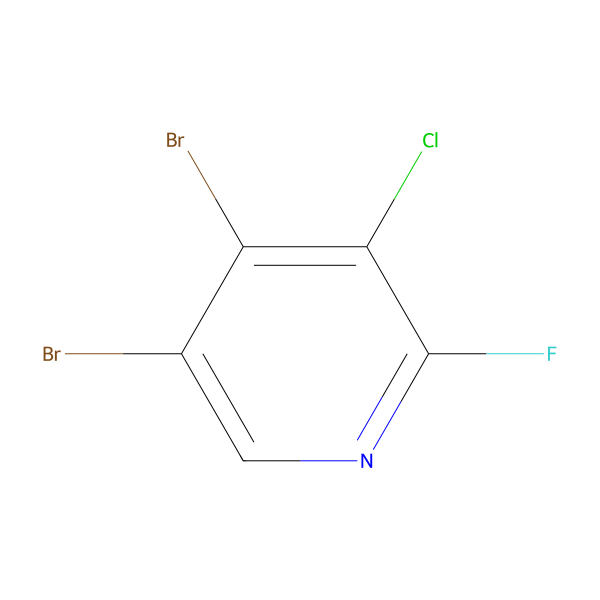 4,5-Dibromo-3-chloro-2-fluoropyridine molecular structure, CAS 2901083-07-4