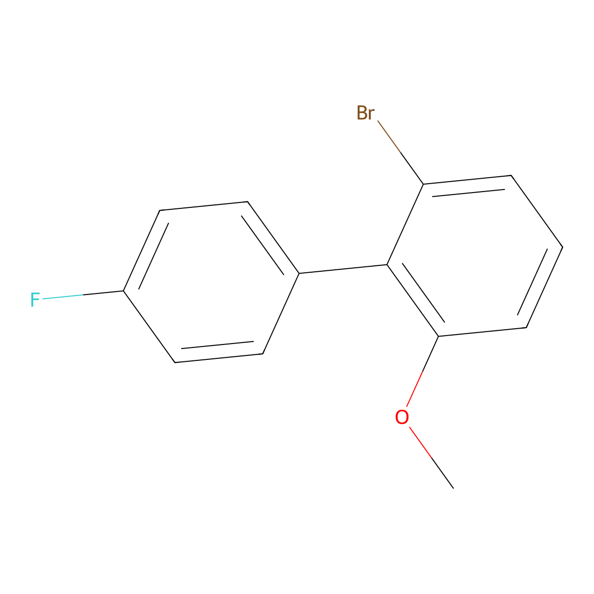 2-Bromo-4'-fluoro-6-methoxy-1,1'-biphenyl molecular structure, CAS 2901083-08-5