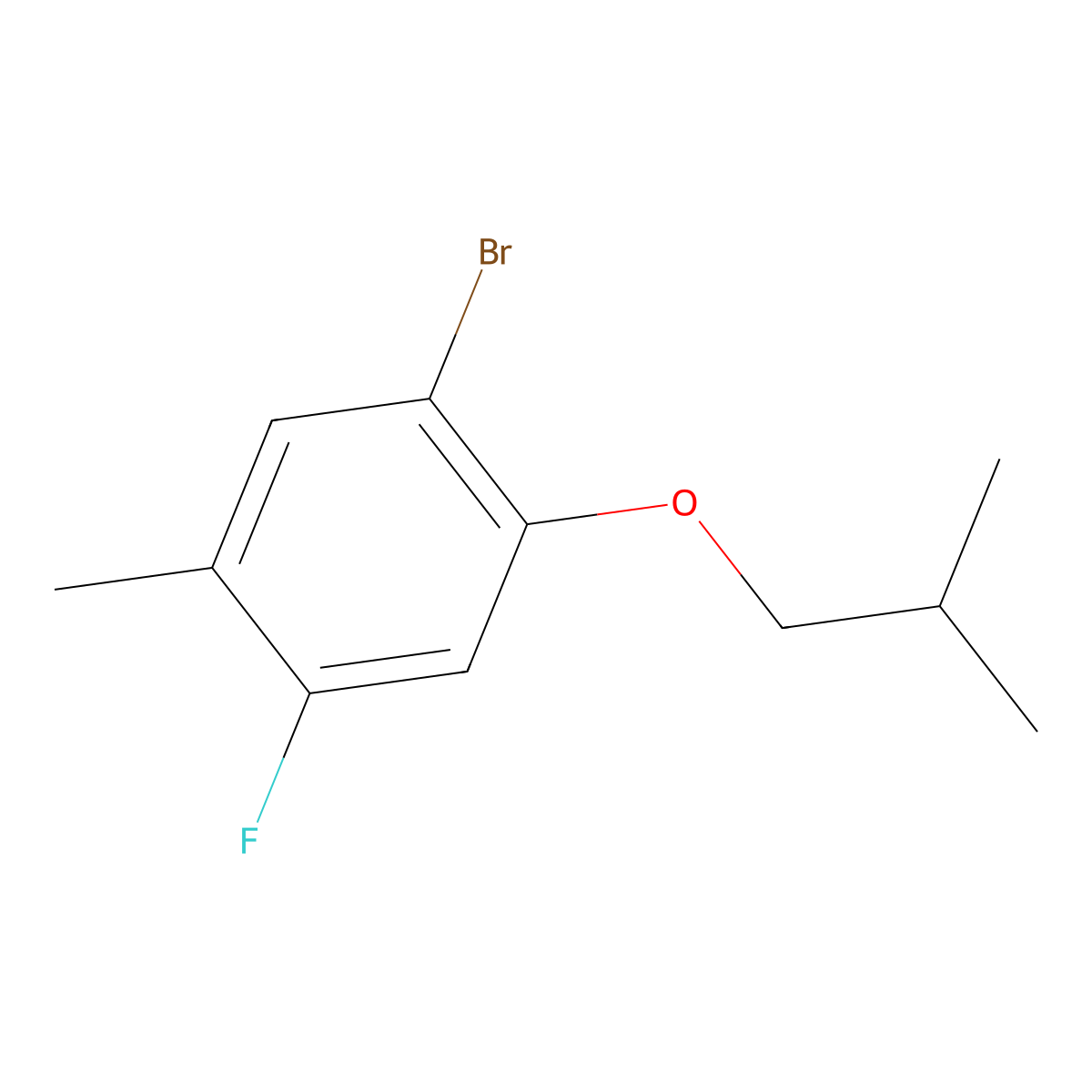 1-Bromo-4-fluoro-2-isobutoxy-5-methylbenZene molecular structure, CAS 2901083-09-6