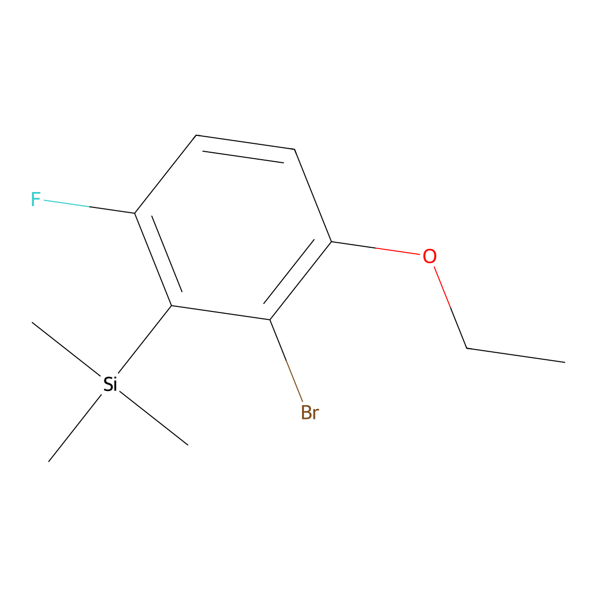 (2-Bromo-3-ethoxy-6-fluorophenyl)trimethylsilane molecular structure, CAS 2901083-10-9