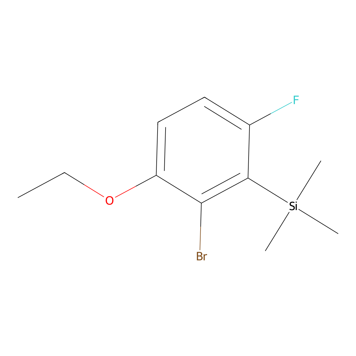 (2-Bromo-3-ethoxy-6-fluorophenyl)trimethylsilane molecular structure, CAS 2901083-10-9