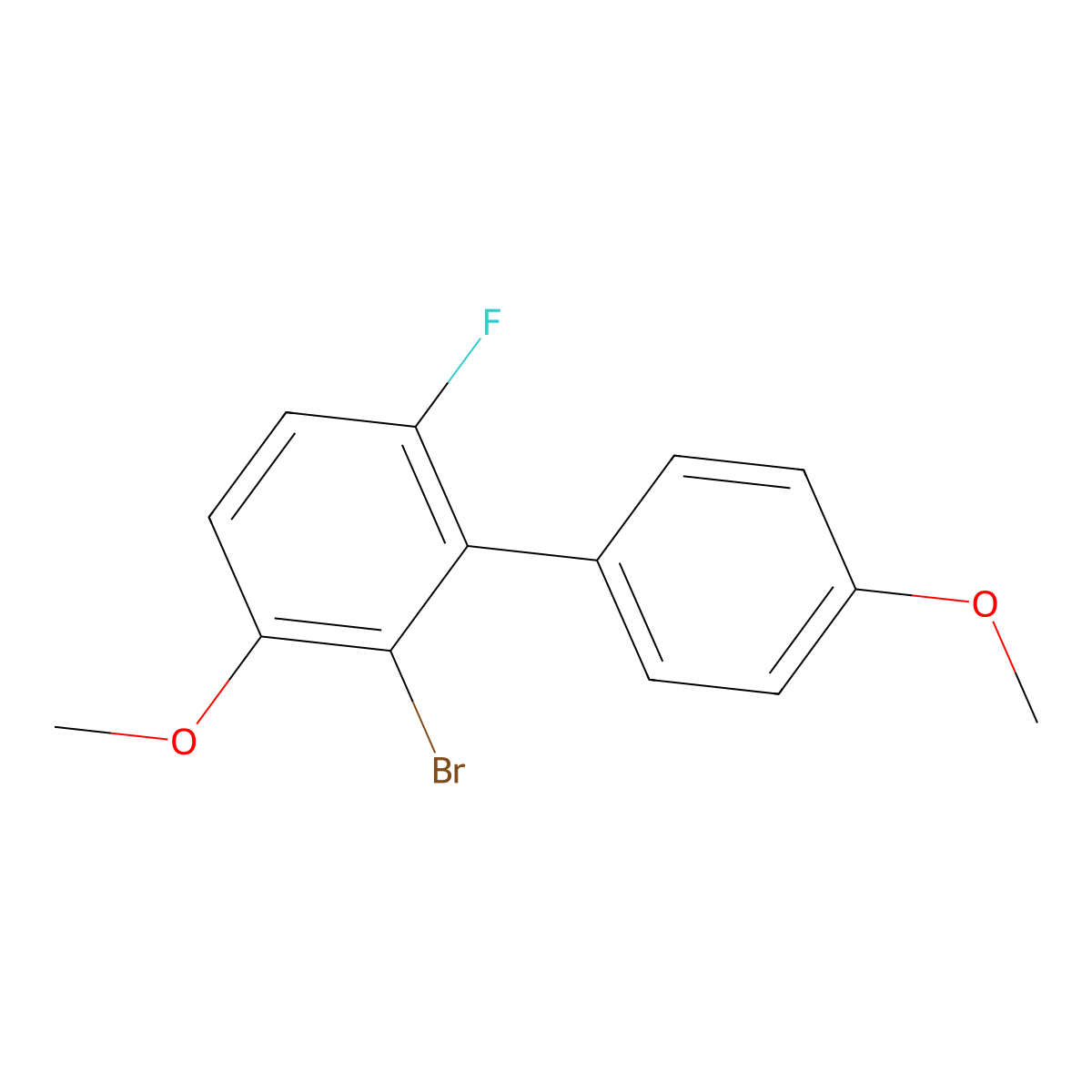 2-Bromo-6-fluoro-3,4'-dimethoxy-1,1'-biphenyl molecular structure, CAS 2901083-21-2