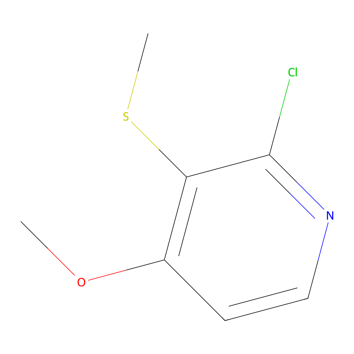 2-Chloro-4-methoxy-3-(methylthio)pyridine molecular structure, CAS 2901083-22-3